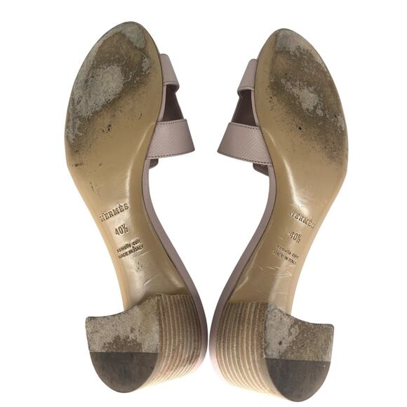 Hermès Oasis H Logo Slides in Light Pink - Picture 16 of 16